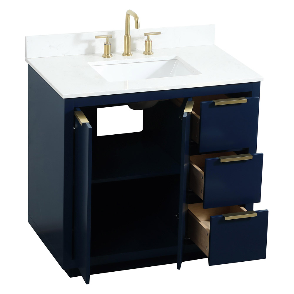 Elegant Bathroom Vanity - Blue (VF19436BL-BS)