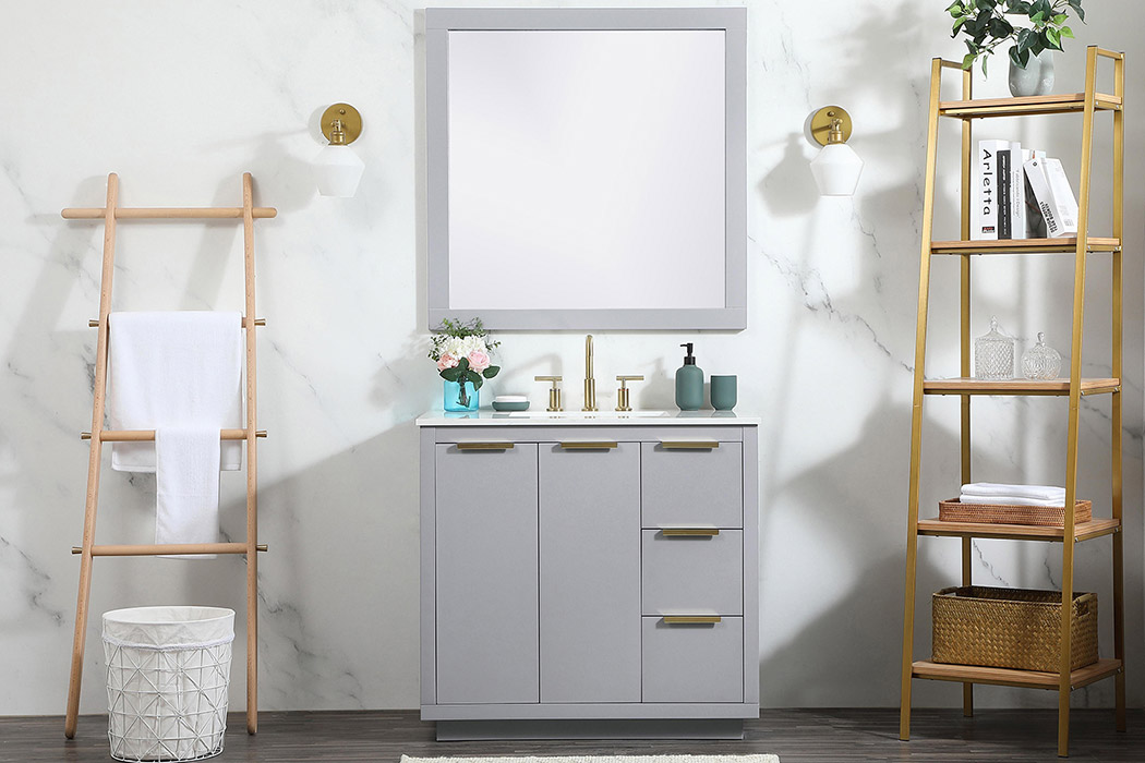 Elegant Bathroom Vanity - Gray (VF19436GR)