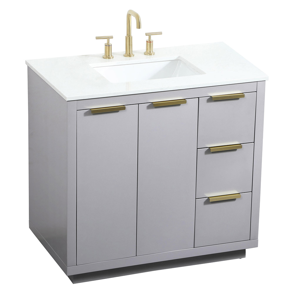 Elegant Bathroom Vanity - Gray (VF19436GR)