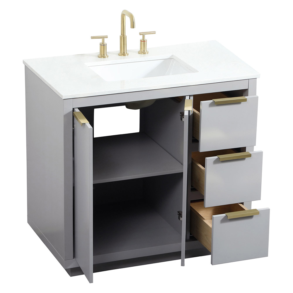 Elegant Bathroom Vanity - Gray (VF19436GR)