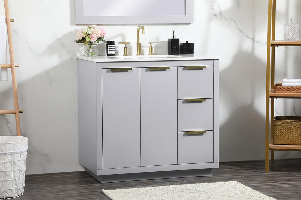 Elegant Bathroom Vanity - Gray (VF19436GR-BS)