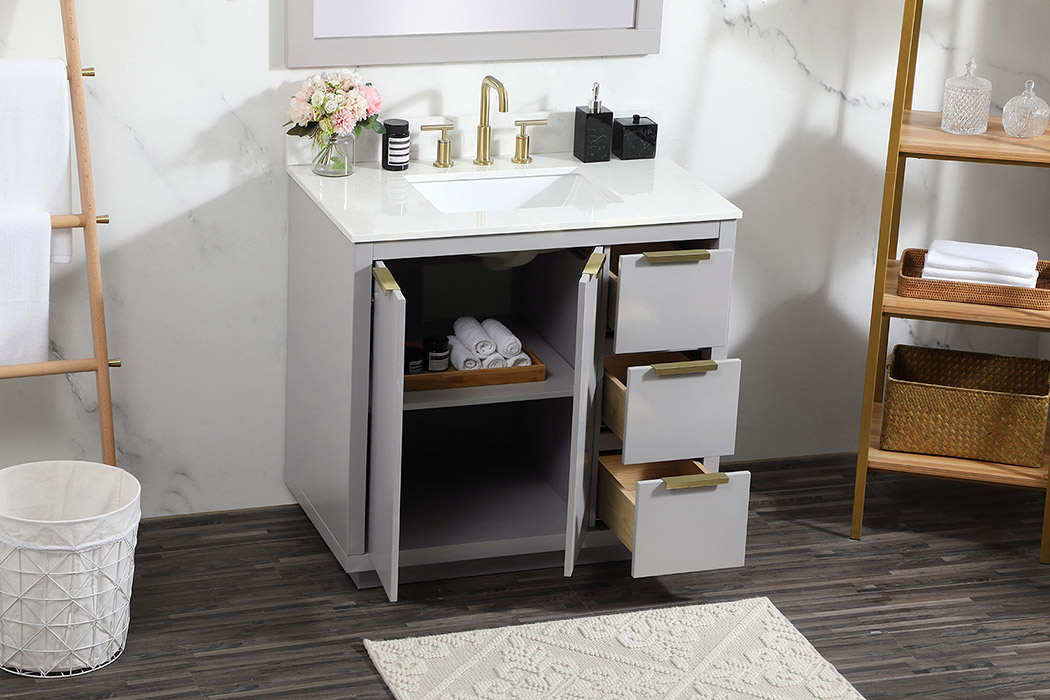 Elegant Bathroom Vanity - Gray (VF19436GR-BS)