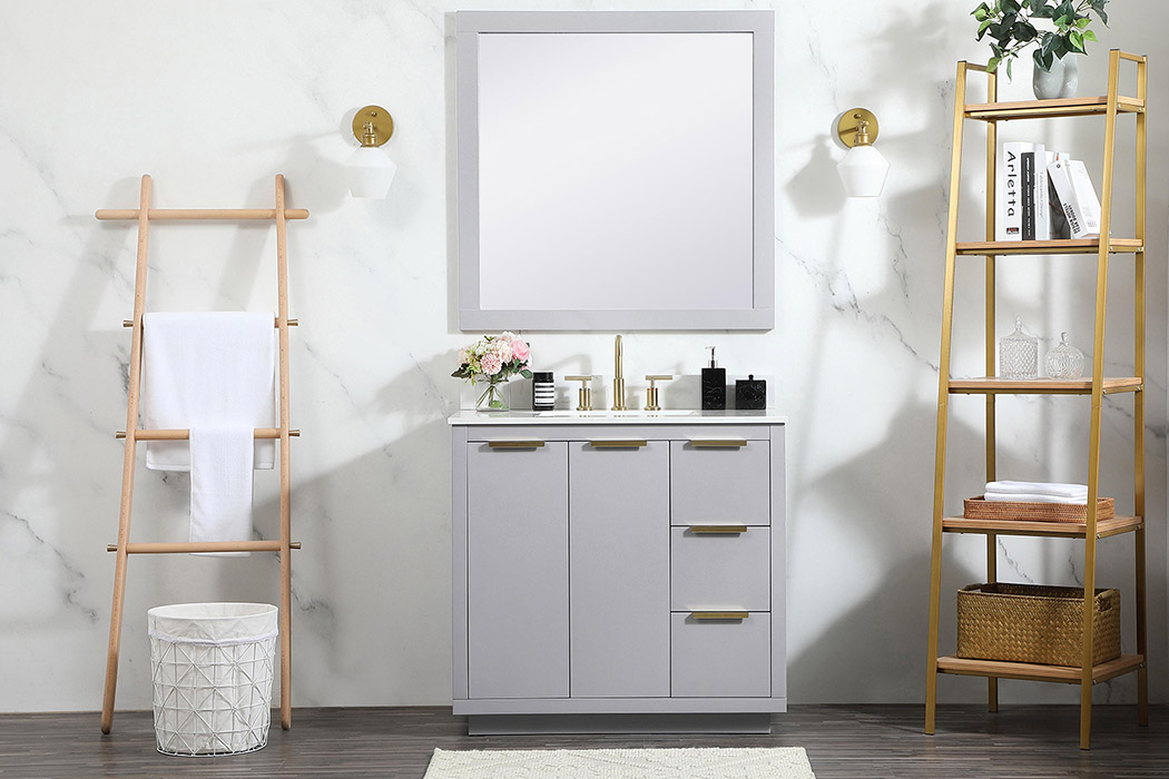 Elegant Bathroom Vanity - Gray (VF19436GR-BS)