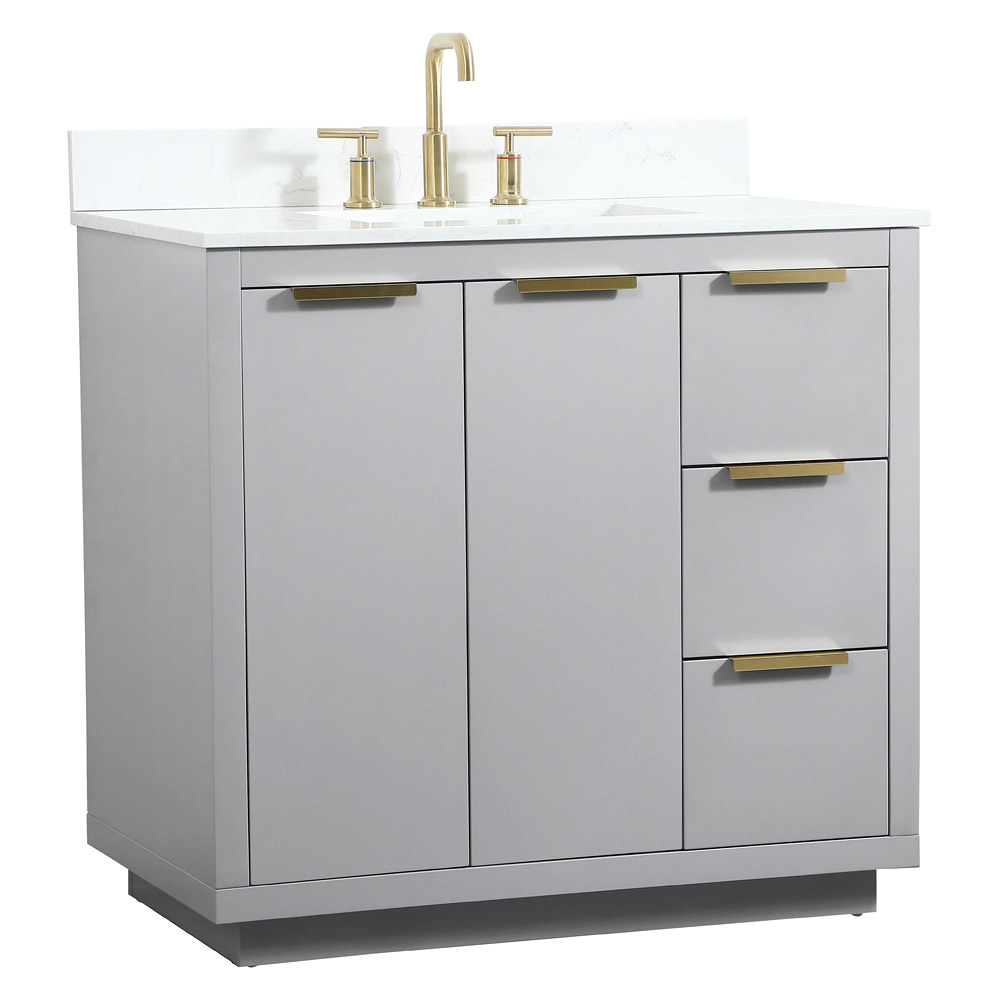 Elegant Bathroom Vanity - Gray (VF19436GR-BS)