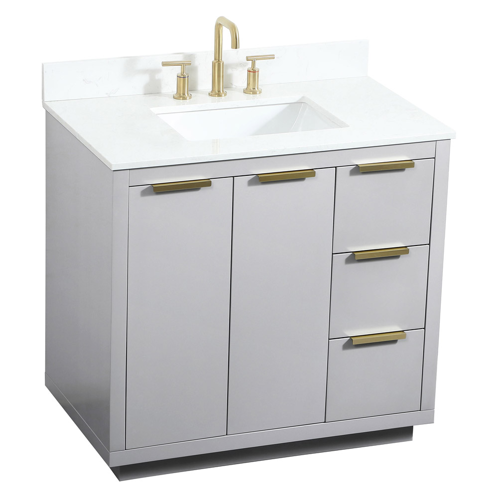 Elegant Bathroom Vanity - Gray (VF19436GR-BS)