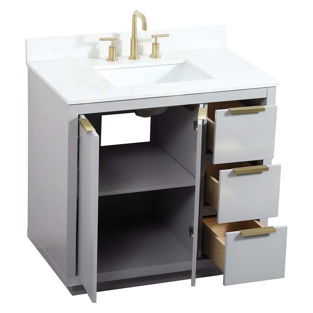 Elegant Bathroom Vanity - Gray (VF19436GR-BS)