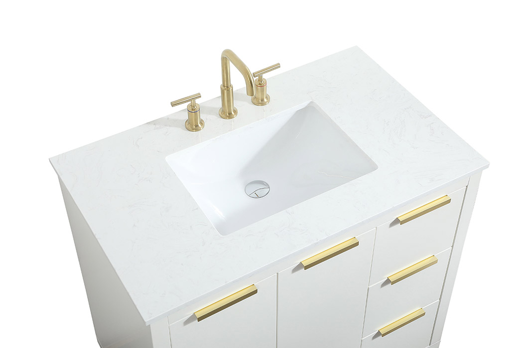 Elegant Bathroom Vanity - White (VF19436WH)