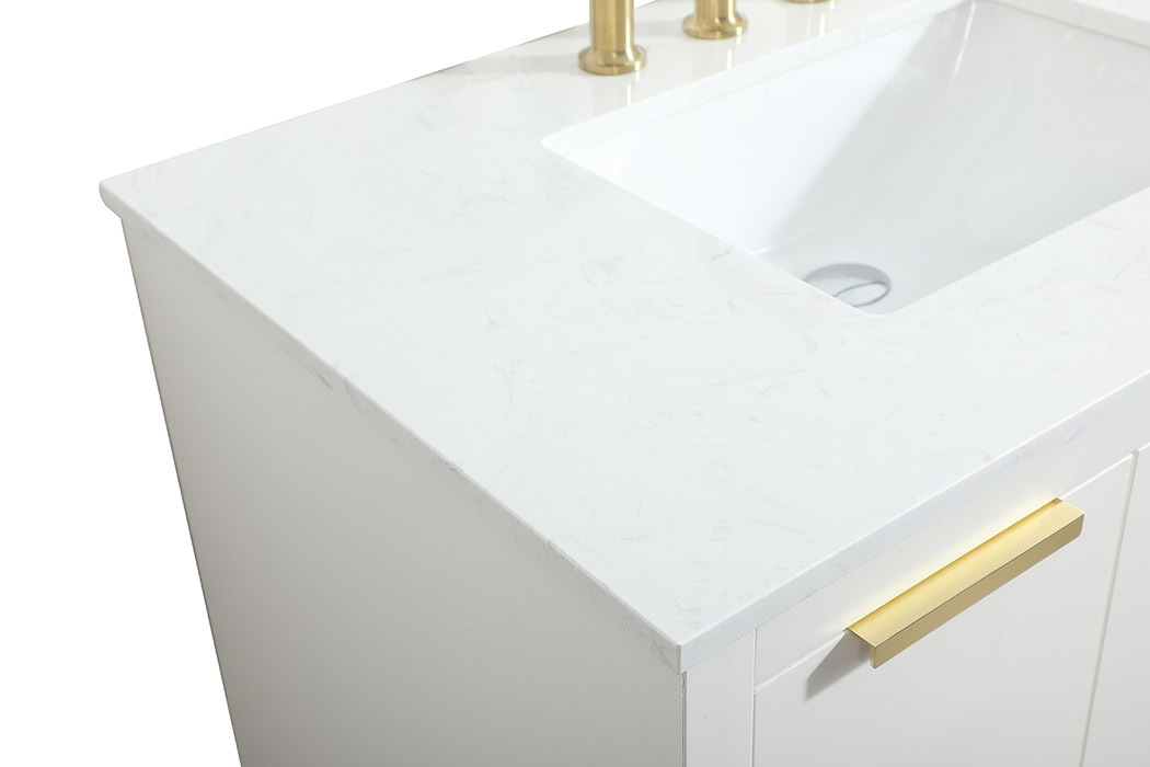 Elegant Bathroom Vanity - White (VF19436WH)