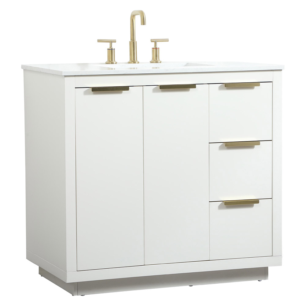 Elegant Bathroom Vanity - White (VF19436WH)