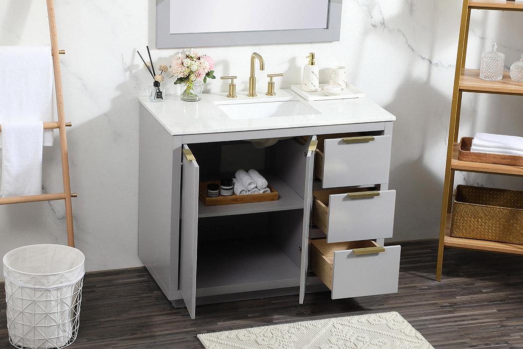 Elegant Bathroom Vanity - Gray (VF19442GR)