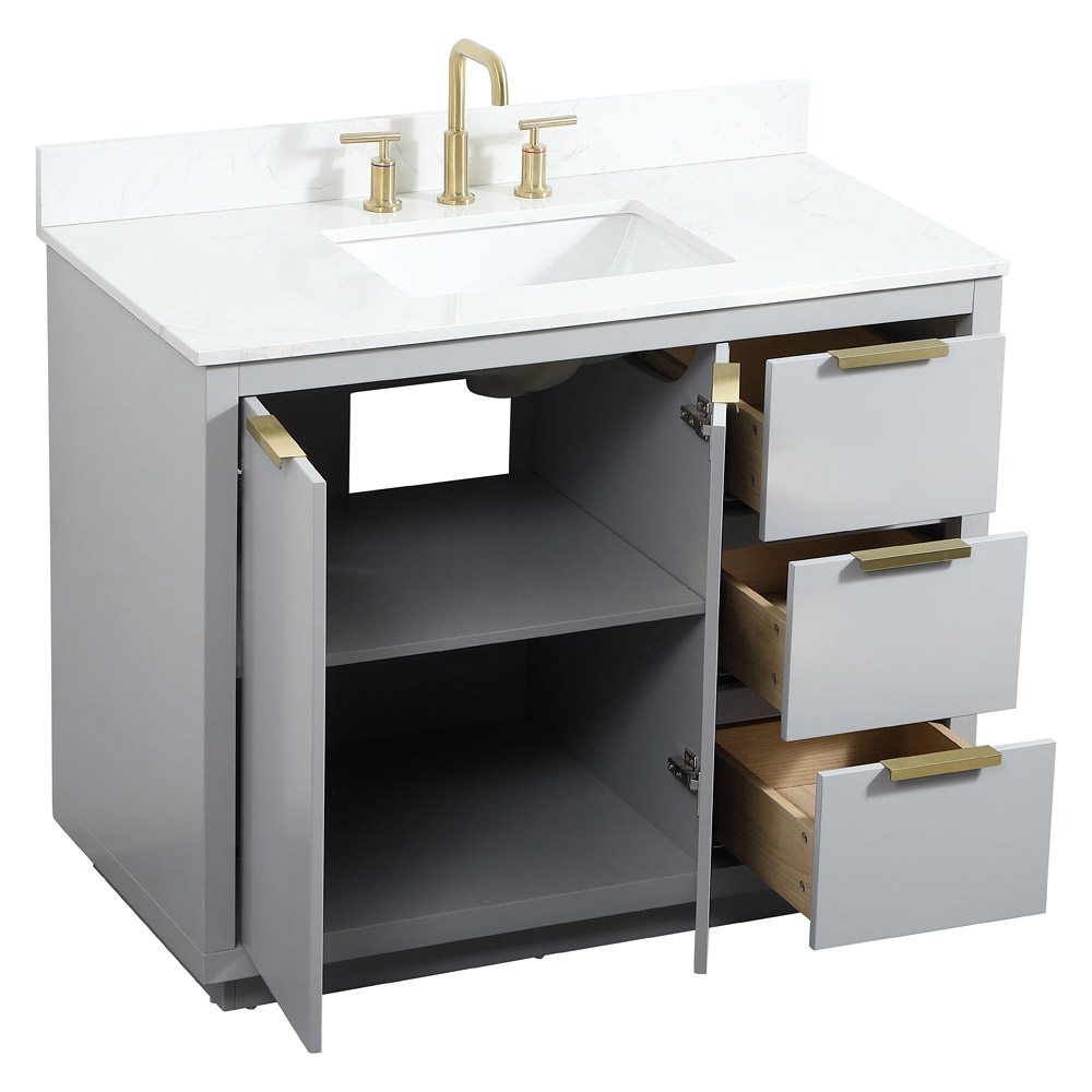 Elegant Bathroom Vanity - Gray (VF19442GR-BS)