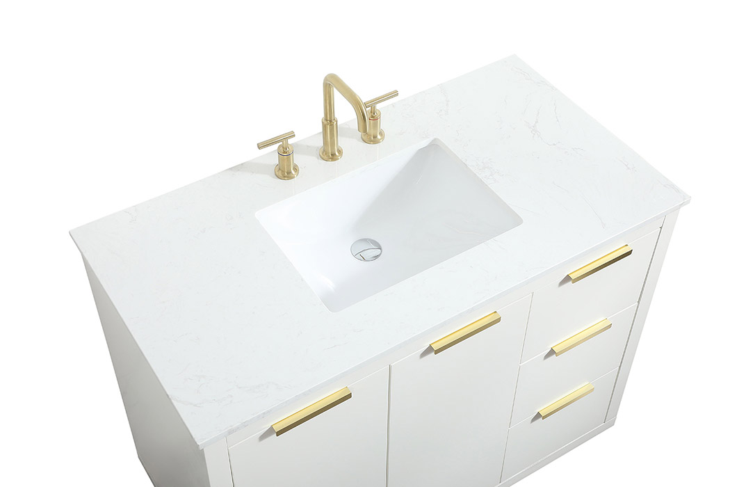 Elegant Bathroom Vanity - White (VF19442WH)