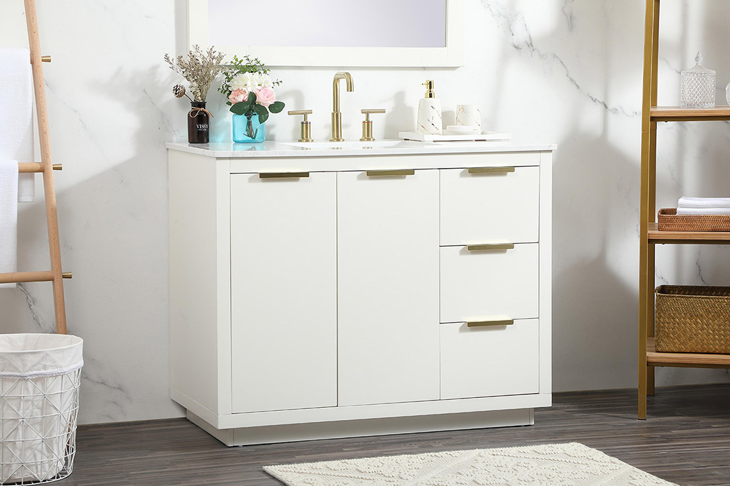 Elegant Bathroom Vanity - White (VF19442WH)