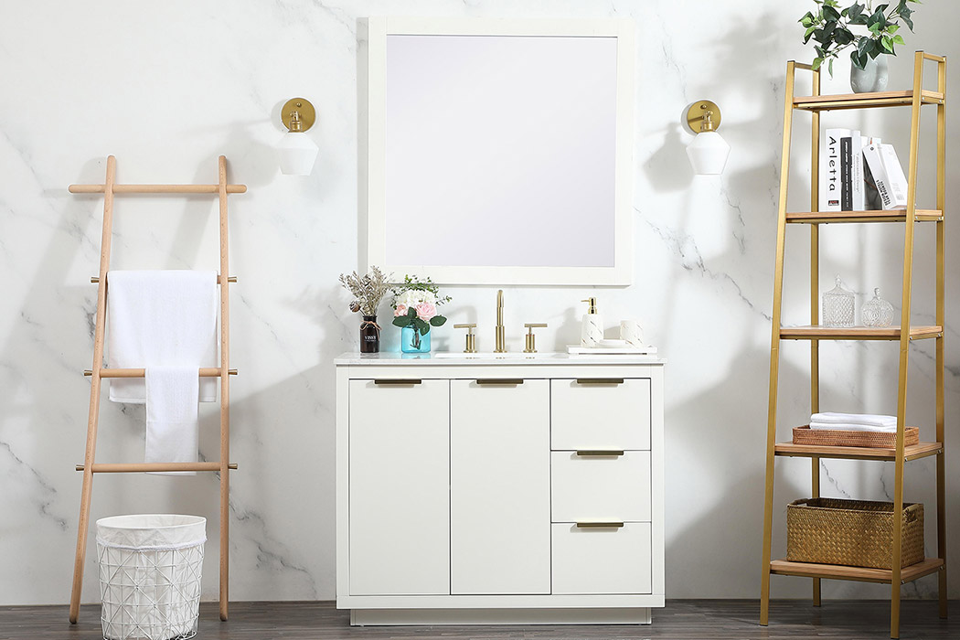 Elegant Bathroom Vanity - White (VF19442WH)