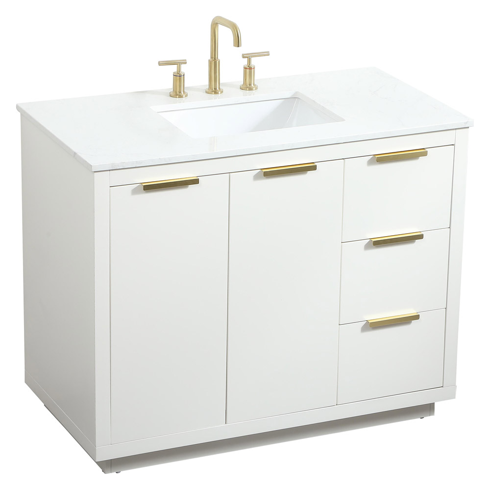 Elegant Bathroom Vanity - White (VF19442WH)