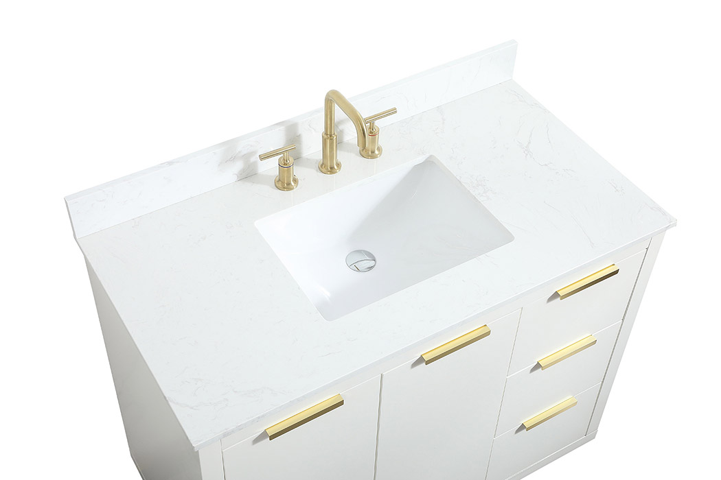 Elegant Bathroom Vanity - White (VF19442WH-BS)