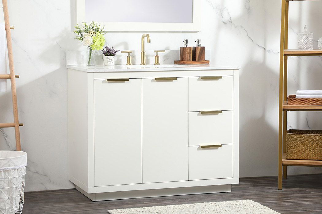 Elegant Bathroom Vanity - White (VF19442WH-BS)