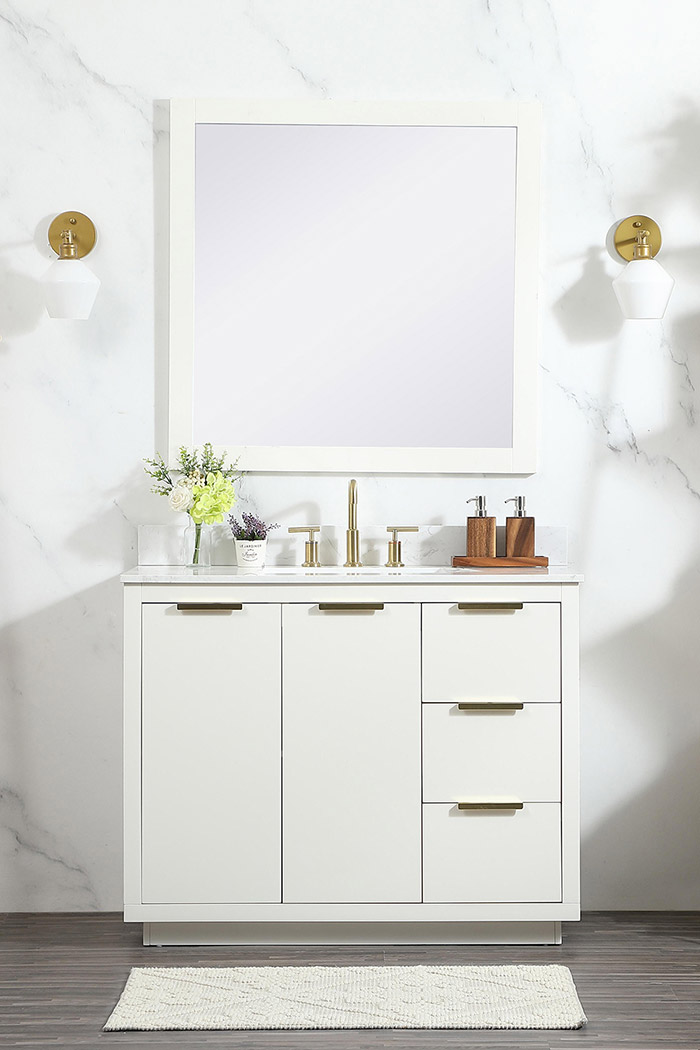 Elegant Bathroom Vanity - White (VF19442WH-BS)