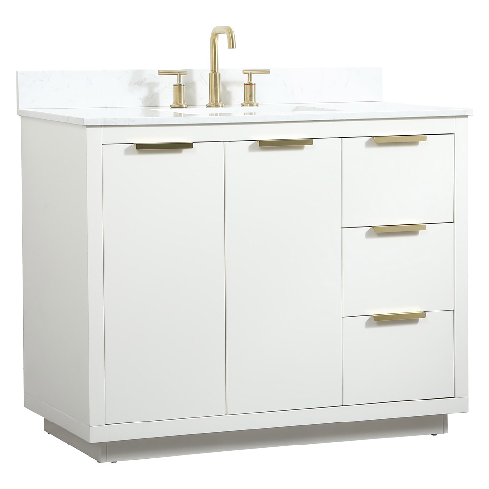 Elegant Bathroom Vanity - White (VF19442WH-BS)