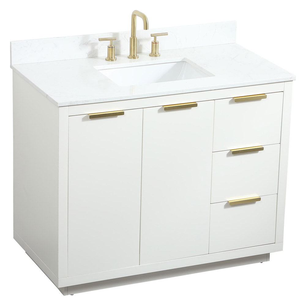 Elegant Bathroom Vanity - White (VF19442WH-BS)