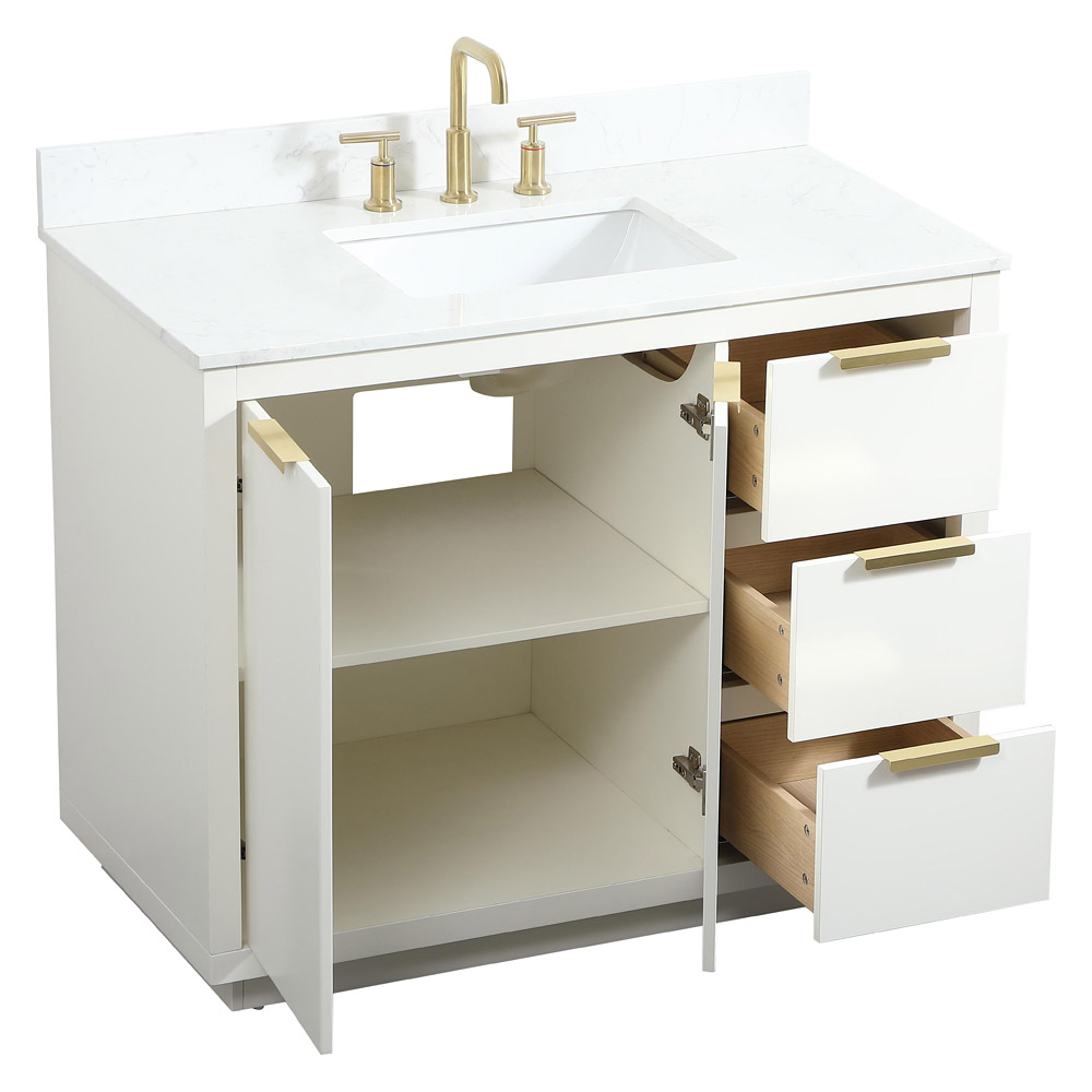 Elegant Bathroom Vanity - White (VF19442WH-BS)