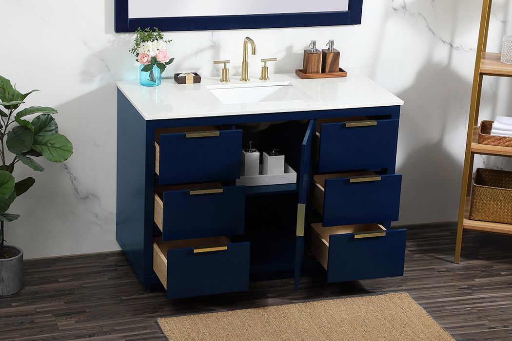 Elegant Bathroom Vanity - Blue (VF19448BL)