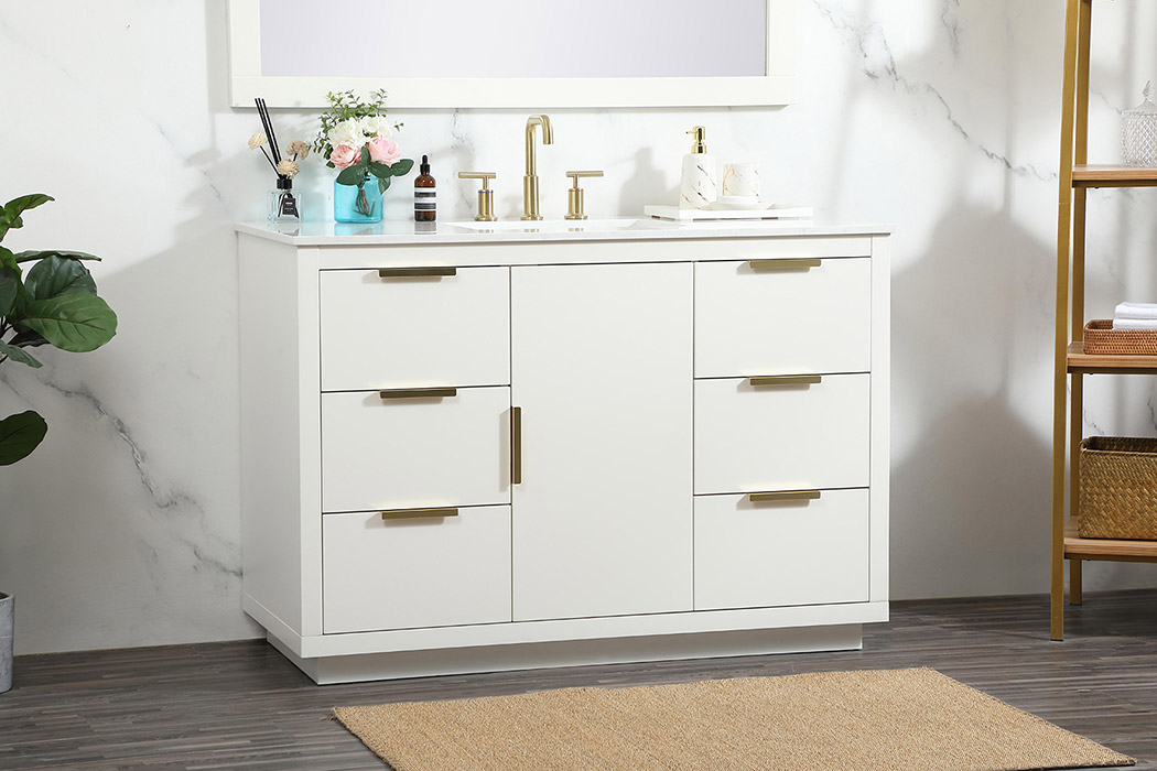 Elegant Bathroom Vanity - White (VF19448WH)