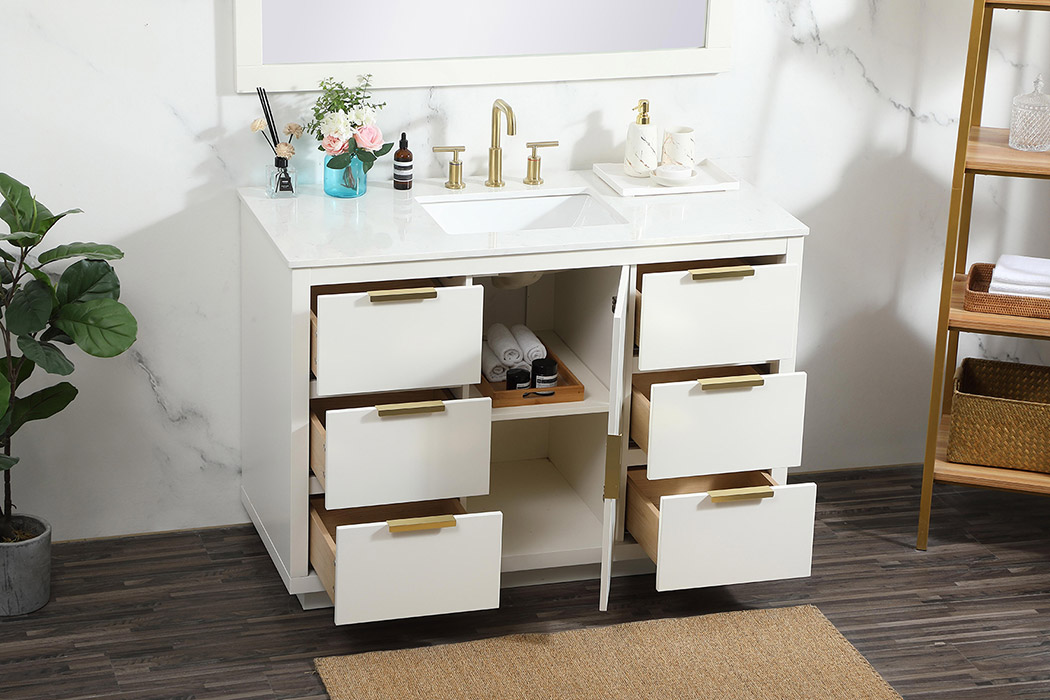 Elegant Bathroom Vanity - White (VF19448WH)