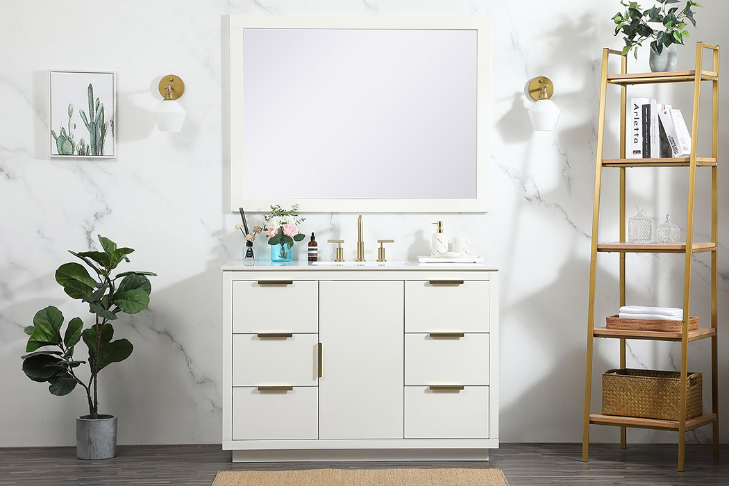 Elegant Bathroom Vanity - White (VF19448WH)