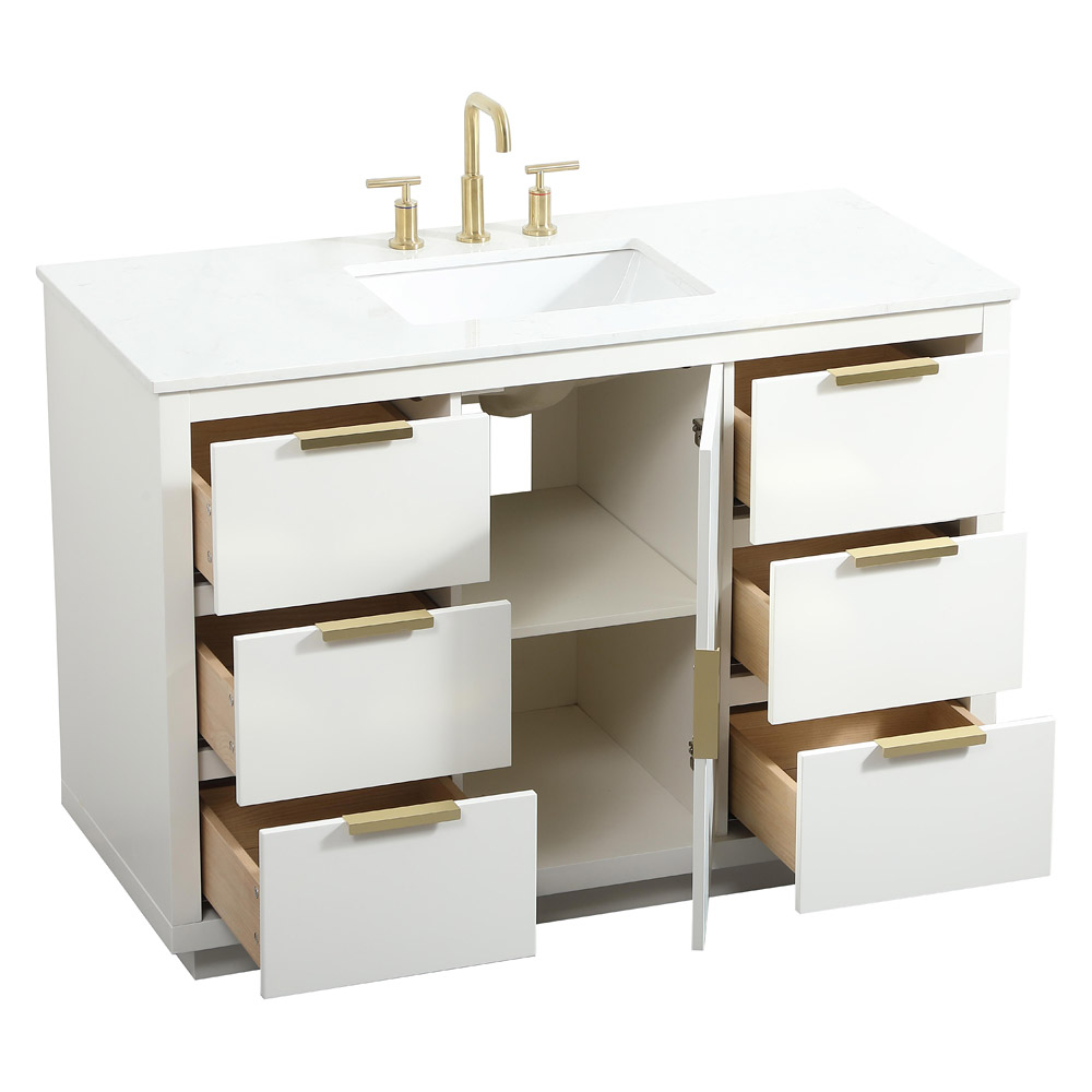 Elegant Bathroom Vanity - White (VF19448WH)