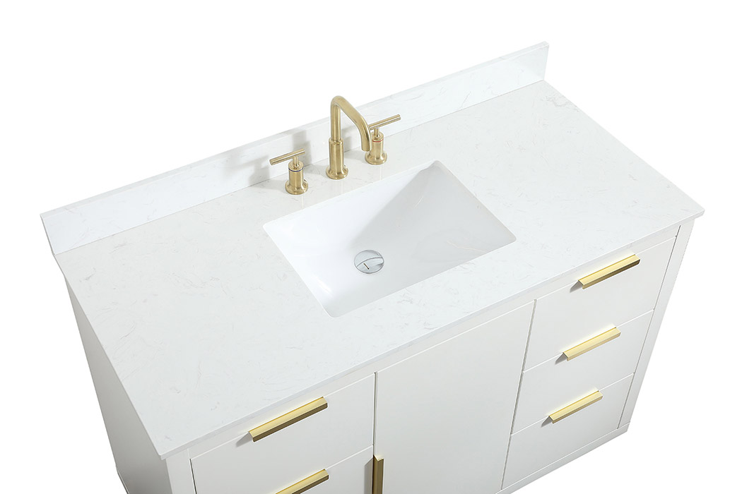 Elegant Bathroom Vanity - White (VF19448WH-BS)