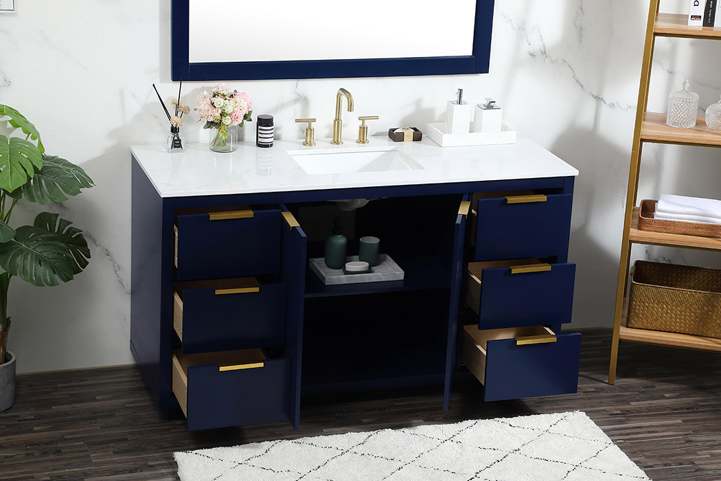 Elegant Bathroom Vanity - Blue (VF19460BL)