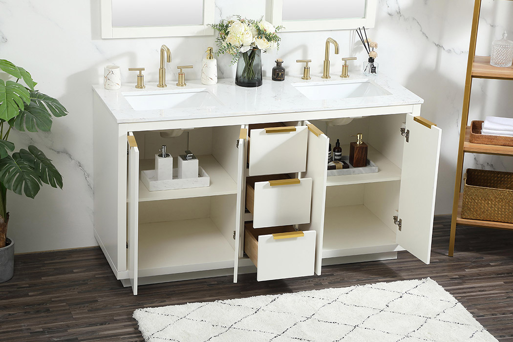 Elegant Bathroom Vanity - White (VF19460DWH)