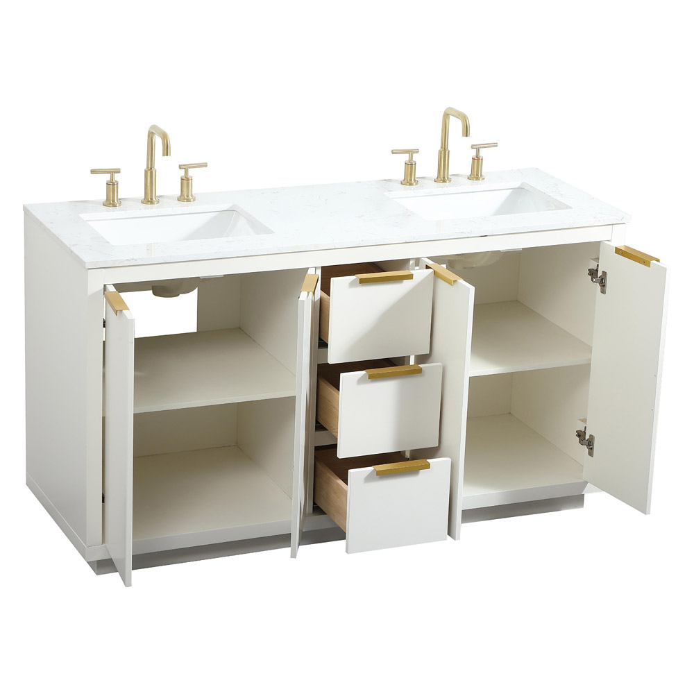 Elegant Bathroom Vanity - White (VF19460DWH)