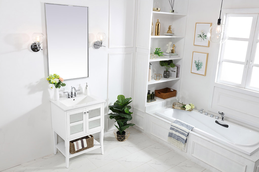 Elegant Bathroom Vanity - White/Mirror (VF2100MR)