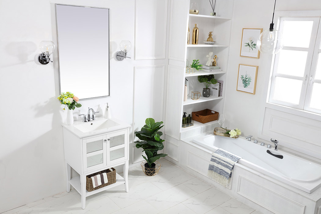 Elegant Bathroom Vanity - White/Mirror (VF2100MR)