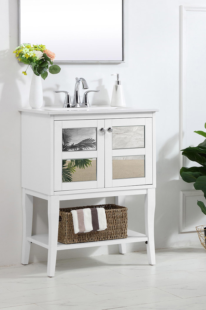 Elegant Bathroom Vanity - White/Mirror (VF2100MR)