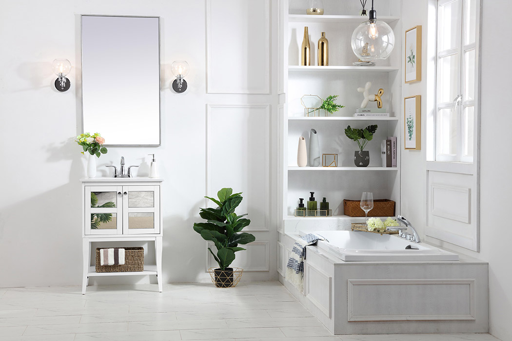 Elegant Bathroom Vanity - White/Mirror (VF2100MR)