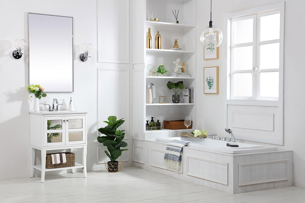 Elegant Bathroom Vanity - White/Mirror (VF2100MR)