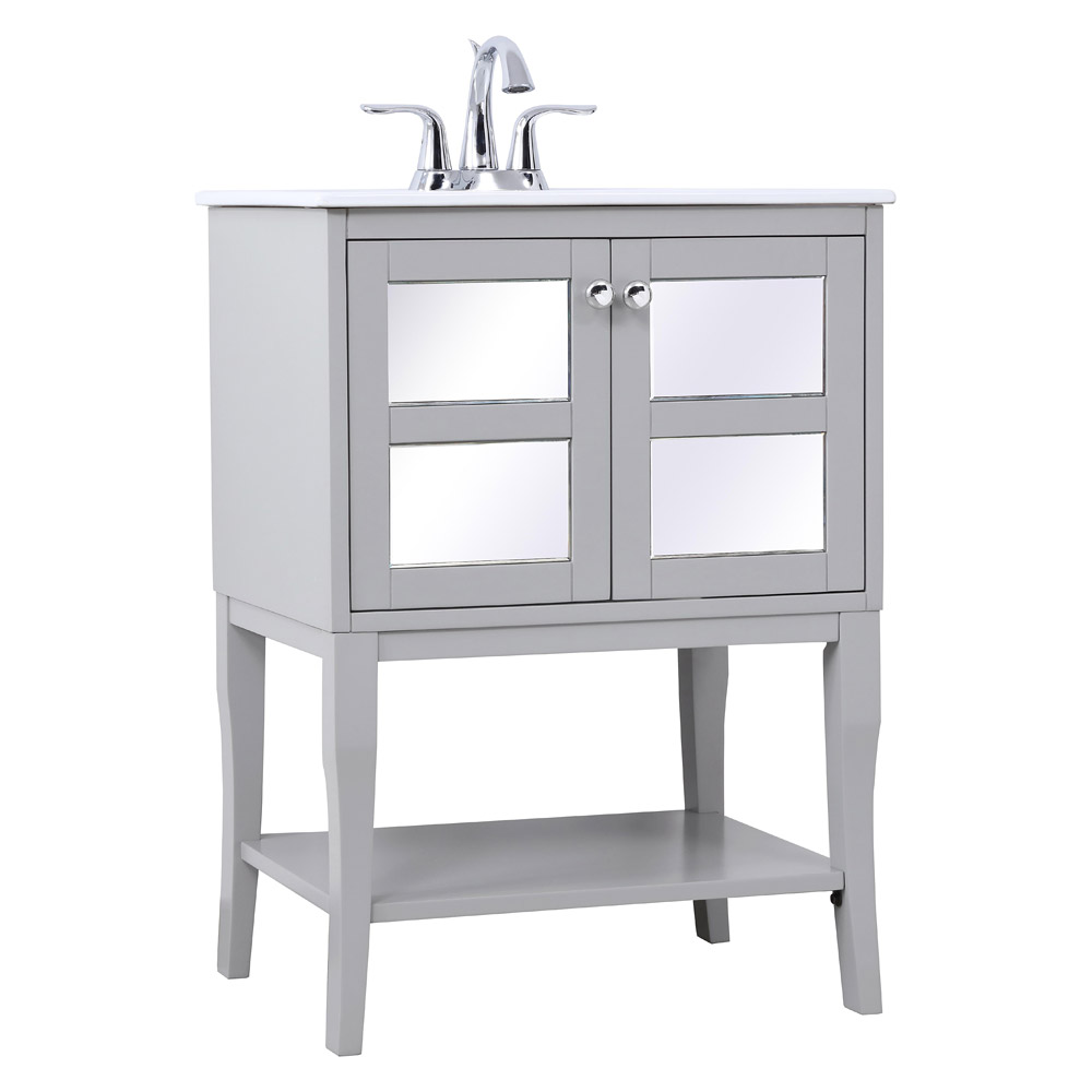 Elegant Bathroom Vanity - Gray/Mirror (VF2101MR)