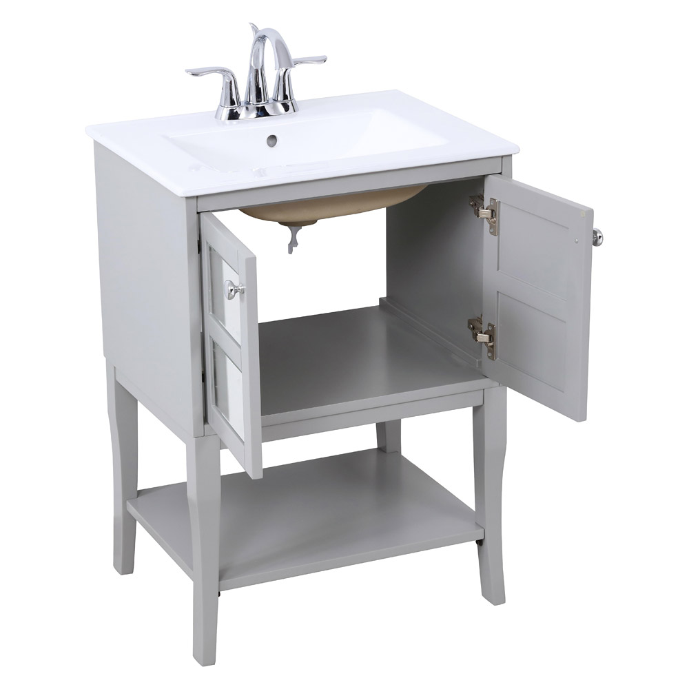 Elegant Bathroom Vanity - Gray/Mirror (VF2101MR)