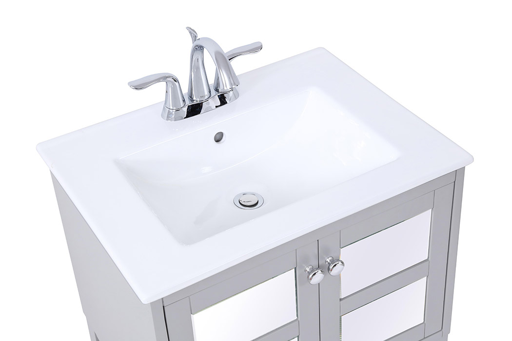 Elegant Bathroom Vanity - Gray/Mirror (VF2101MR)