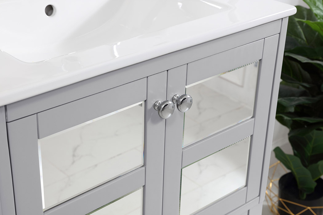 Elegant Bathroom Vanity - Gray/Mirror (VF2101MR)