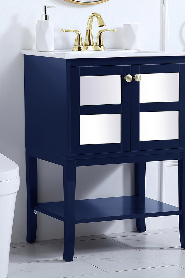 Elegant Bathroom Vanity - Blue/Mirror (VF2101MRBL)