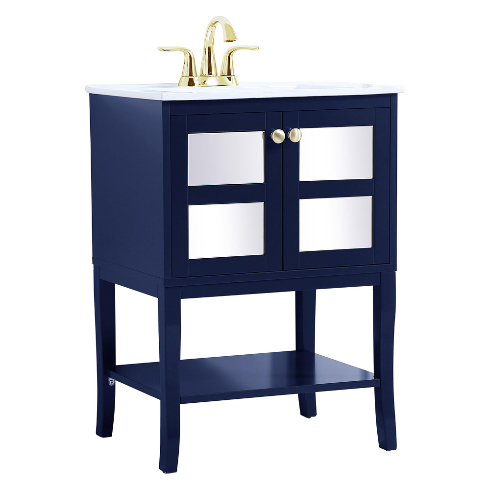 Elegant Bathroom Vanity - Blue/Mirror (VF2101MRBL)