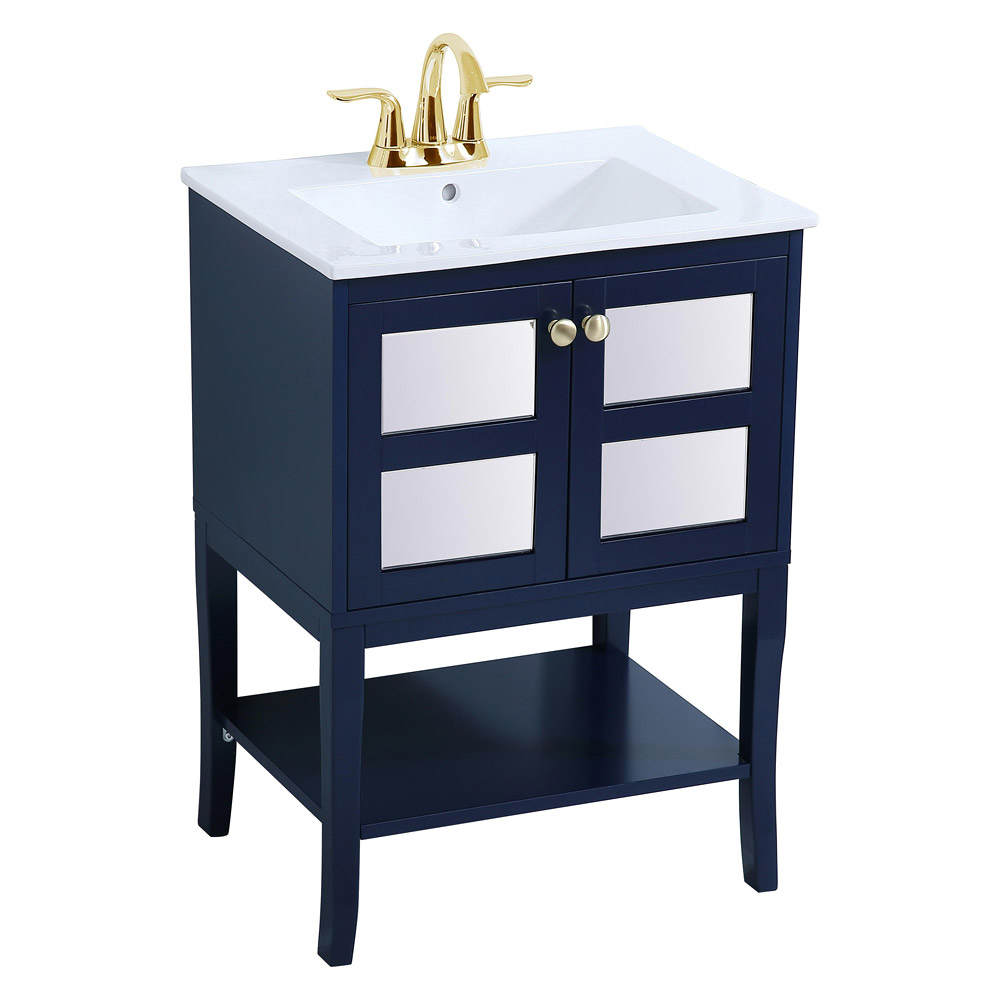 Elegant Bathroom Vanity - Blue/Mirror (VF2101MRBL)