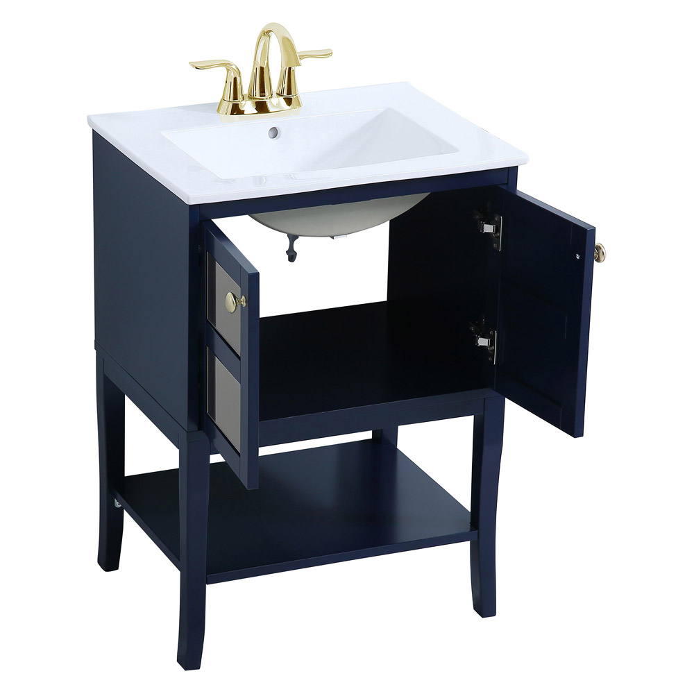 Elegant Bathroom Vanity - Blue/Mirror (VF2101MRBL)