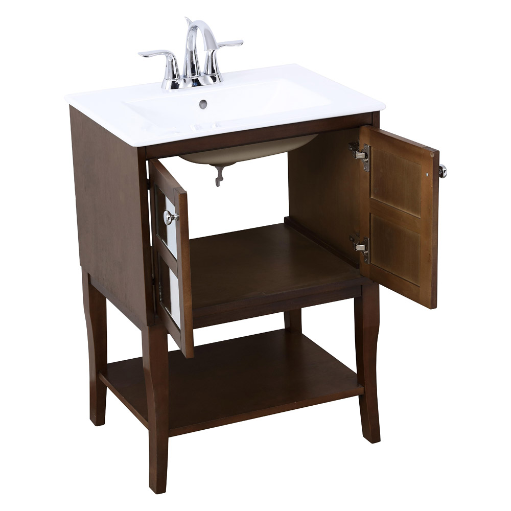 Elegant Bathroom Vanity - Antique Coffee/Mirror (VF2102MR)