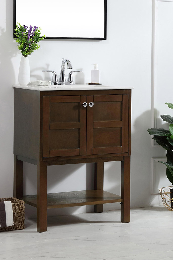 Elegant Bathroom Vanity - Antique Coffee, L 24" (VF2524AC)