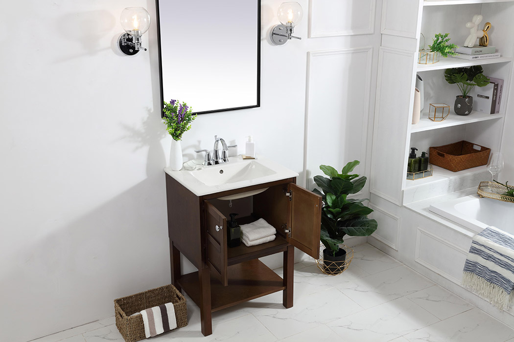 Elegant Bathroom Vanity - Antique Coffee, L 24" (VF2524AC)